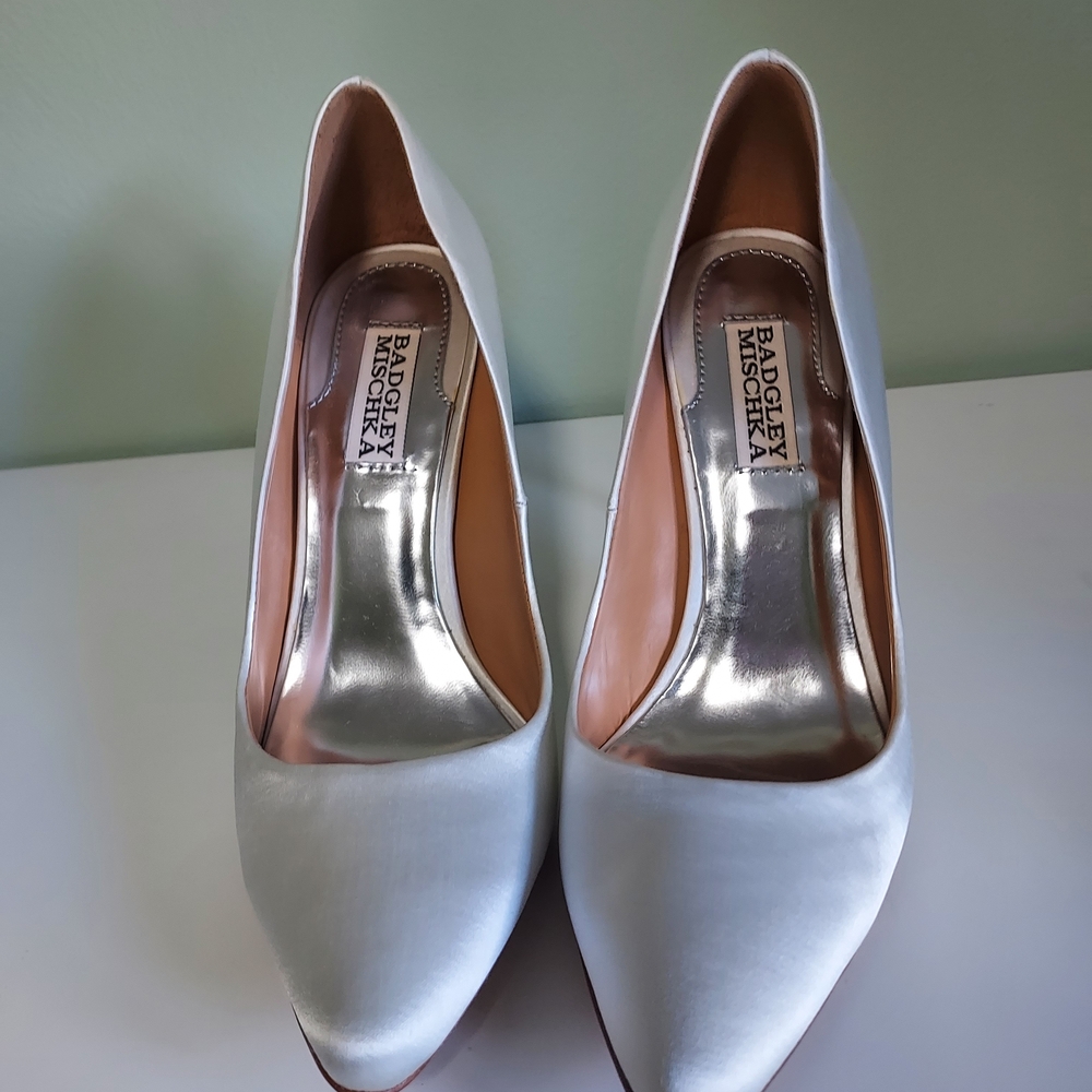 White Satin Heels